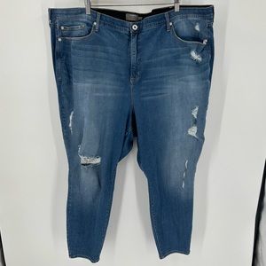 TORRID Women's Sky High Skinny Jeans Distressed Denim High Rise Blue Size 30 R